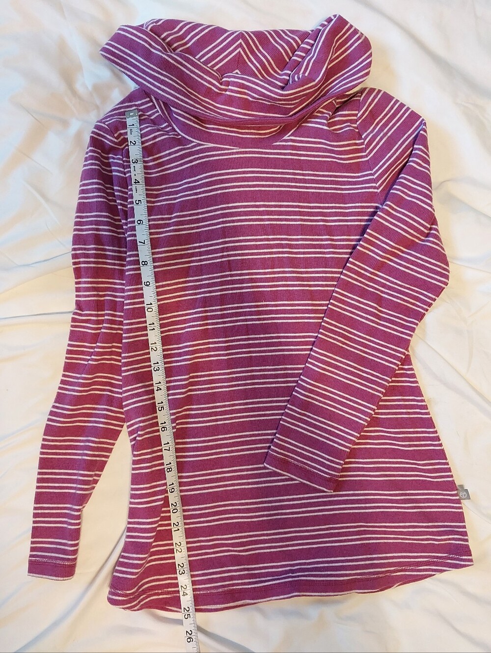 T By Talbots Cowl Neck Long Sleeve Pull Over Tee Size M